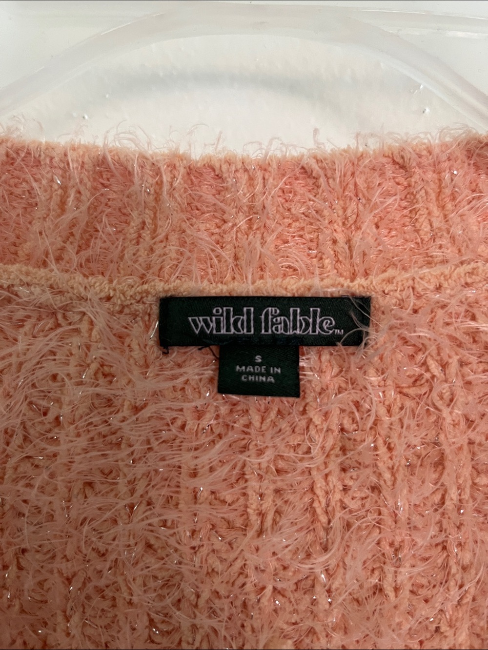 wild fable Peach Fuzzy Cropped Button Cardigan - Picture 4 of 6